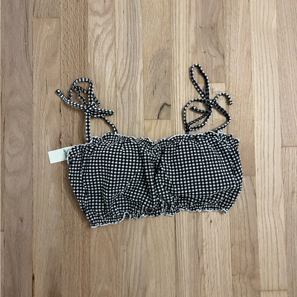 Aerie black and white swim top